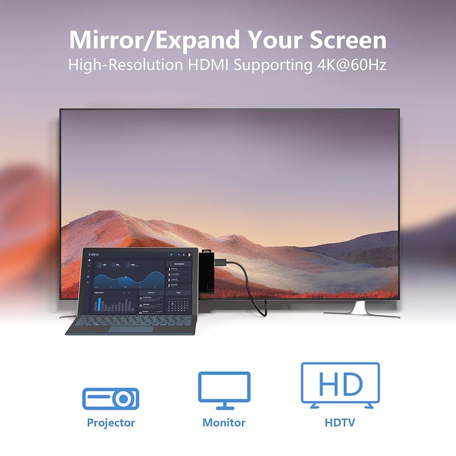 Amazon.co.jp: Microsoft Surface Pro 7ハブ 7ポート付き4K@60Hz